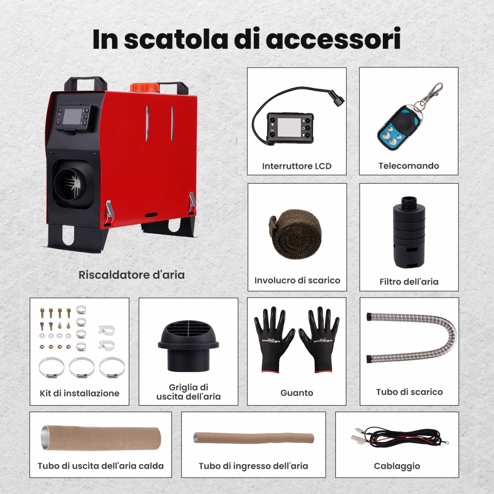 12V 1KW-5KW Diesel Riscaldamento parcheggio Air Heater For Caravan, trucks, cars